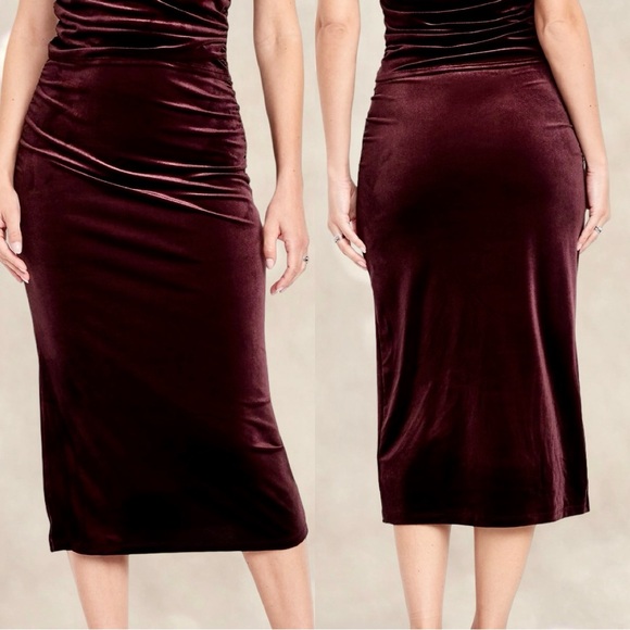 NWTS💓THE OCCASION L💓ELITE OLD NAVY LINE LUSTROUS VELVET ONE SHOULDER MIDI DRESS - Picture 8 of 16